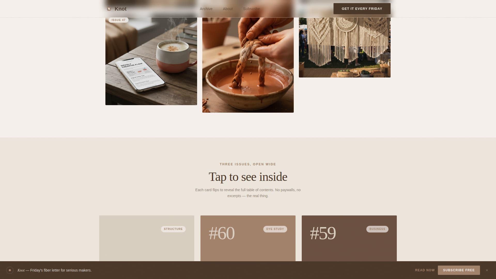 Knot — Premium Textile Arts Landing Page Template