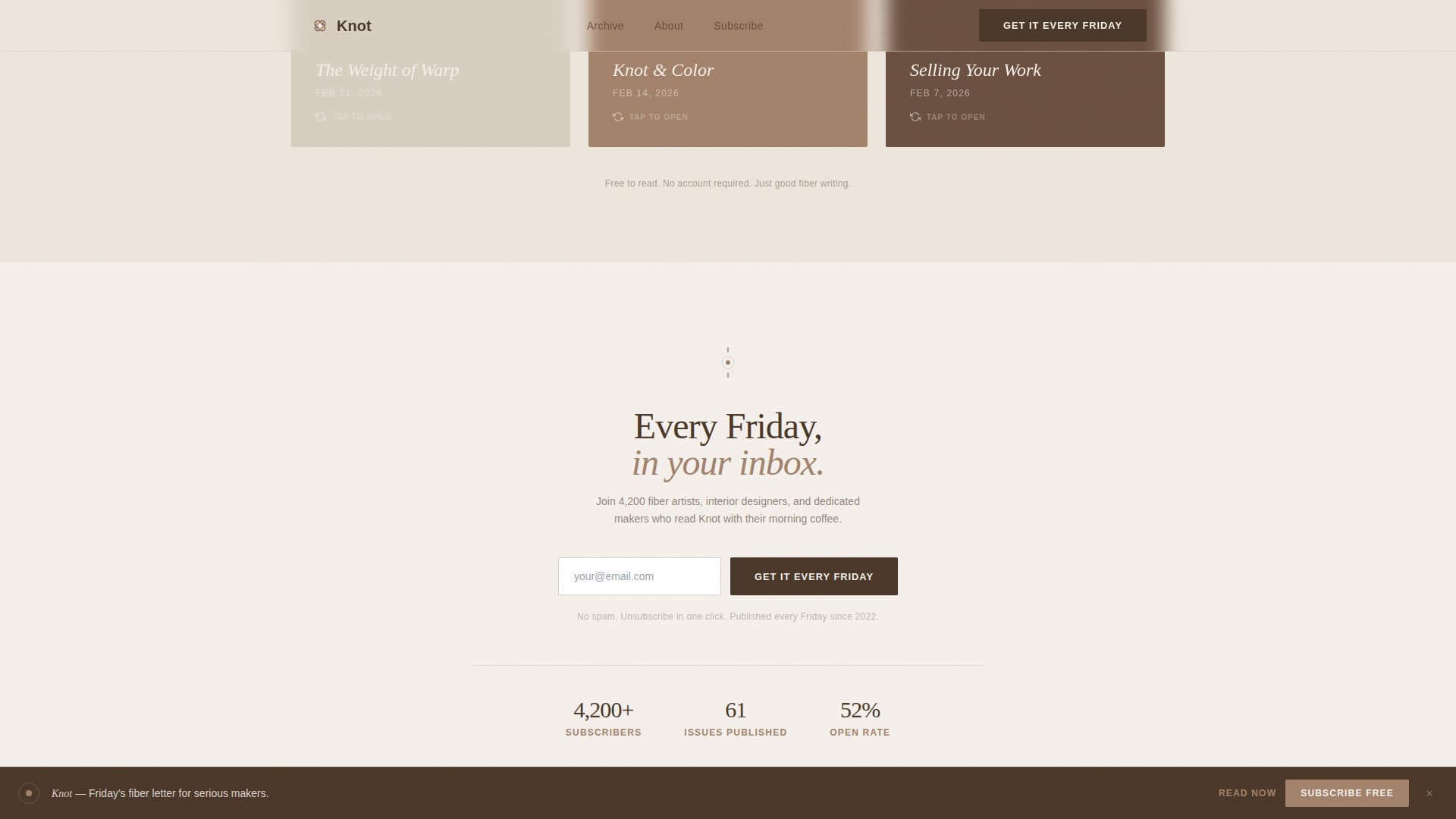 Knot — Premium Textile Arts Landing Page Template
