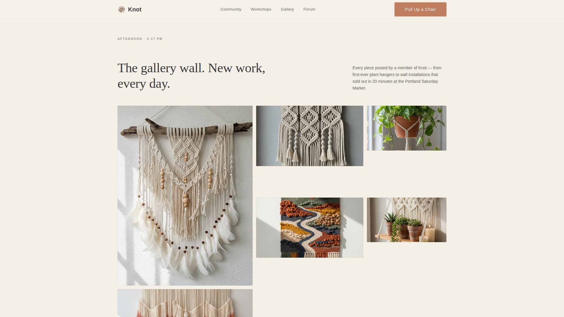 Knot — Handcrafted Fiber Art Landing Page Template