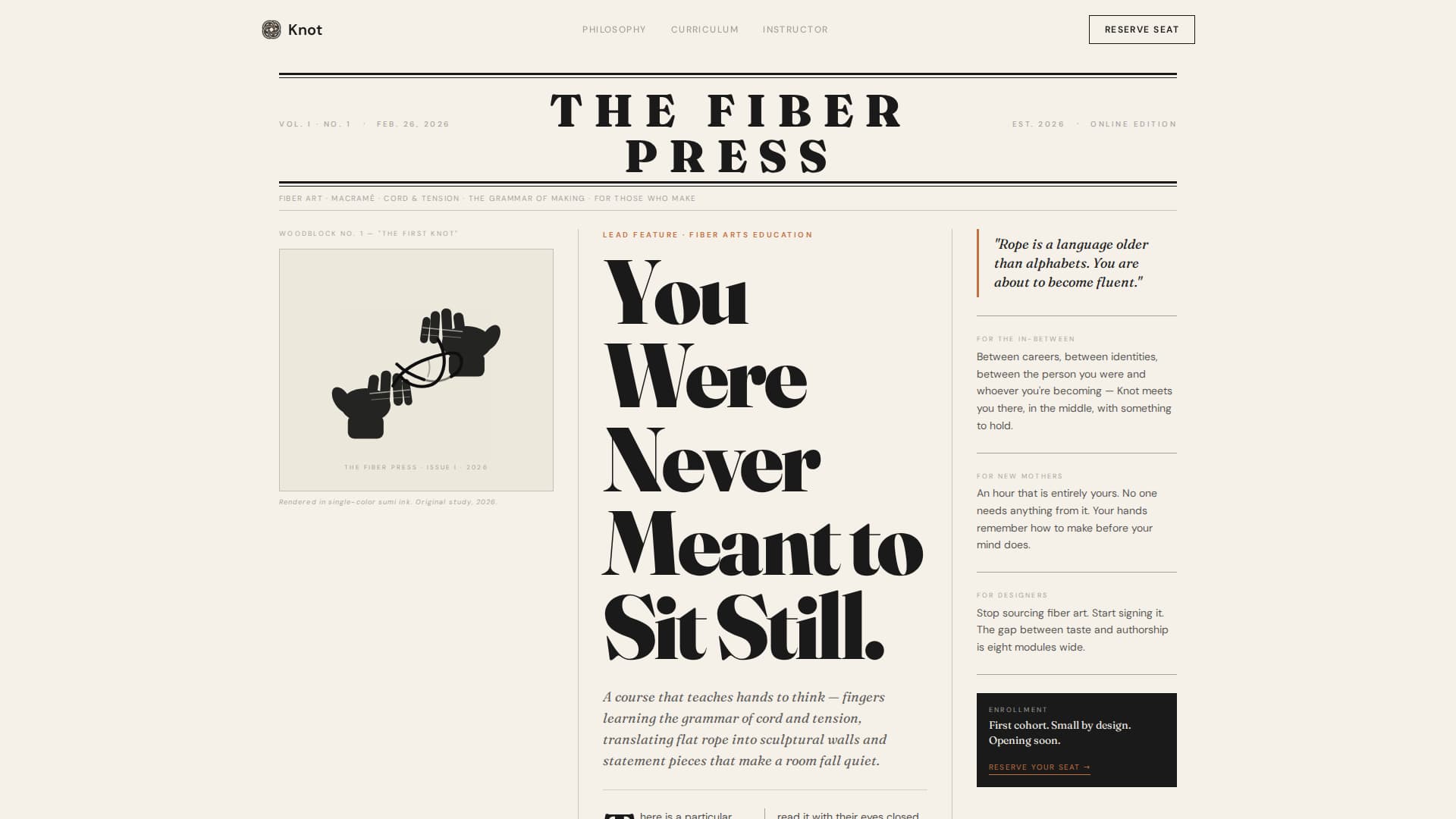 Knot - Artisan Fiberart Landing Page Template