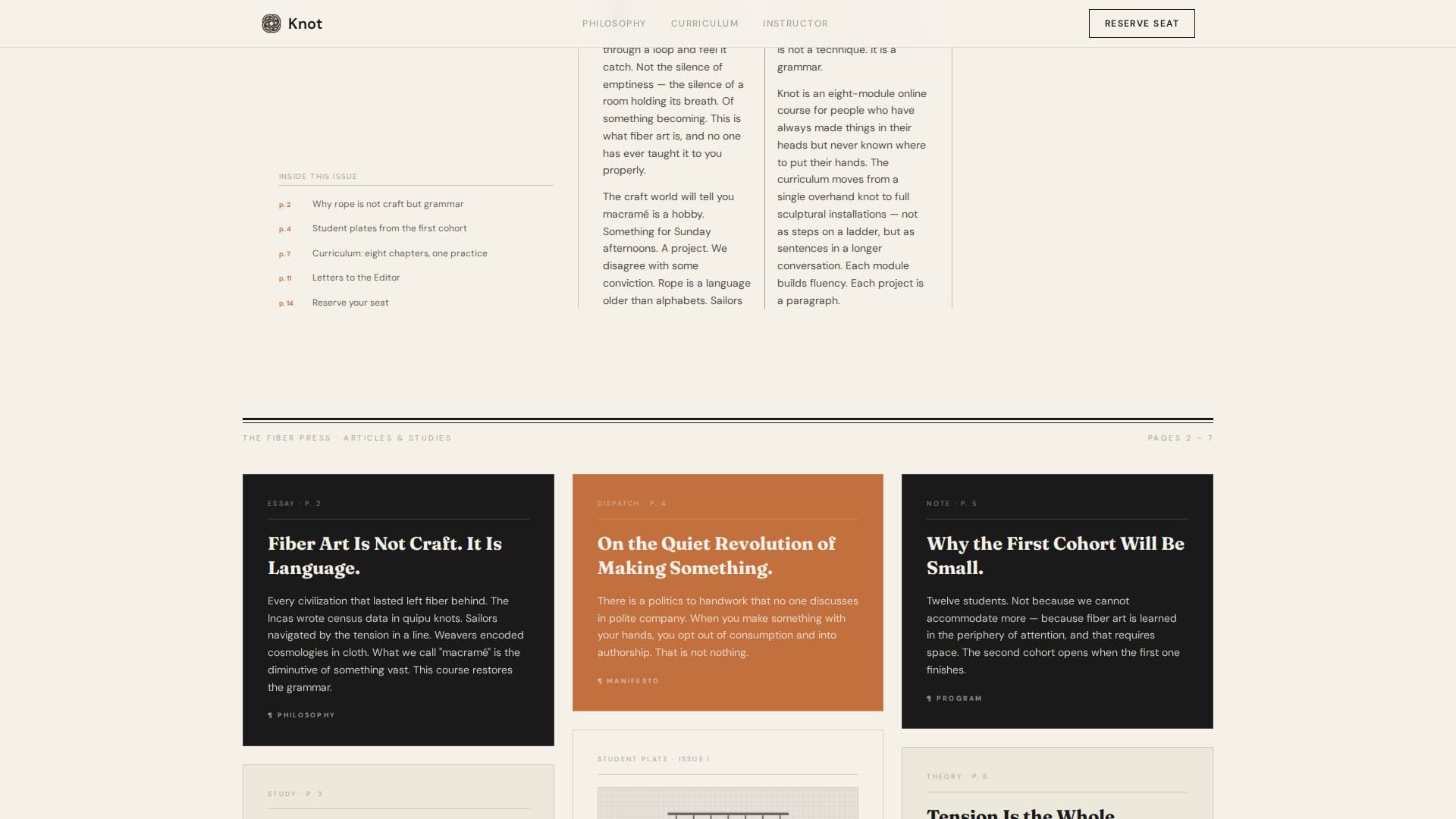 Knot - Artisan Fiberart Landing Page Template