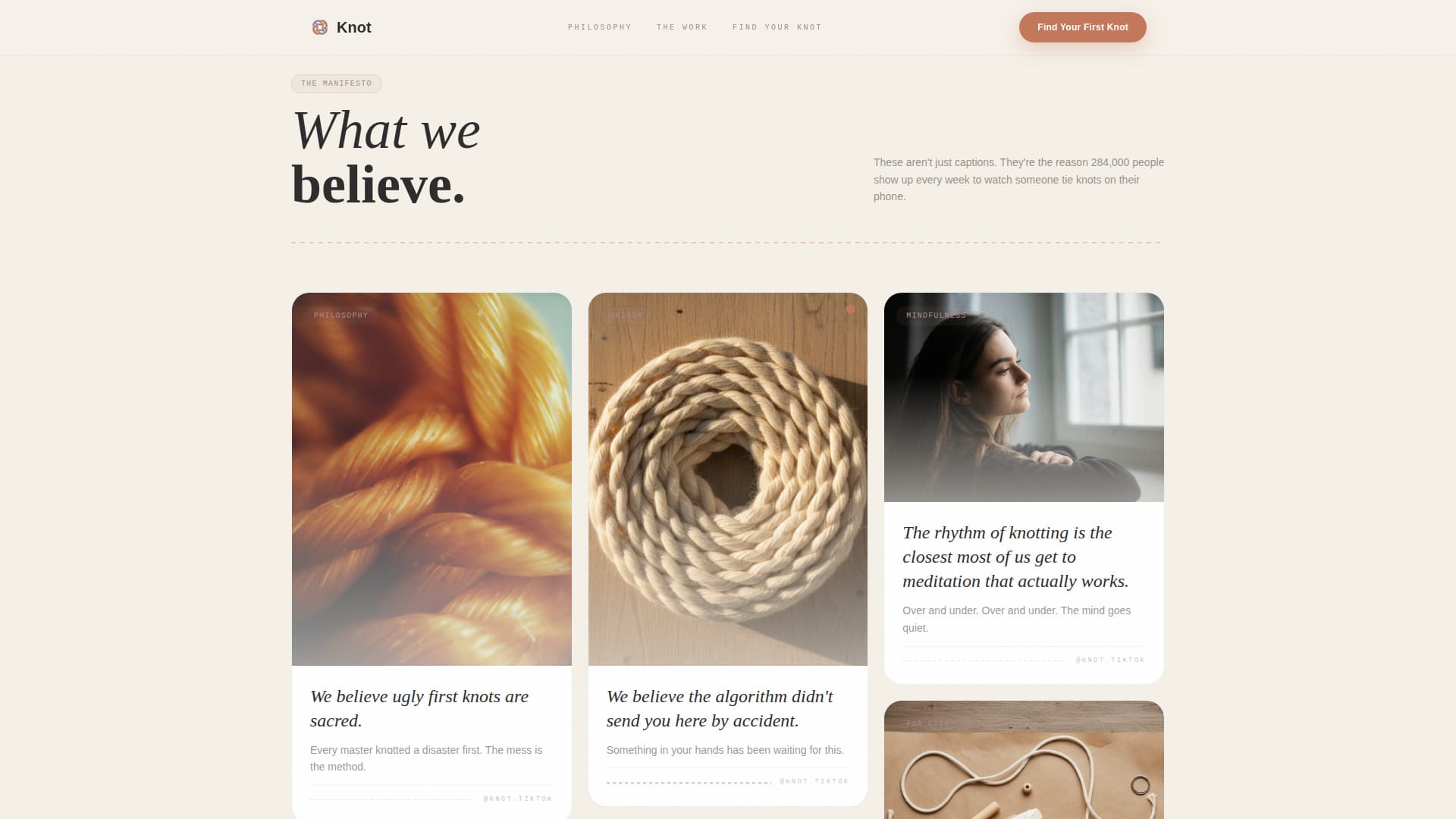 Knot - Artisan Macramé Landing Page Template