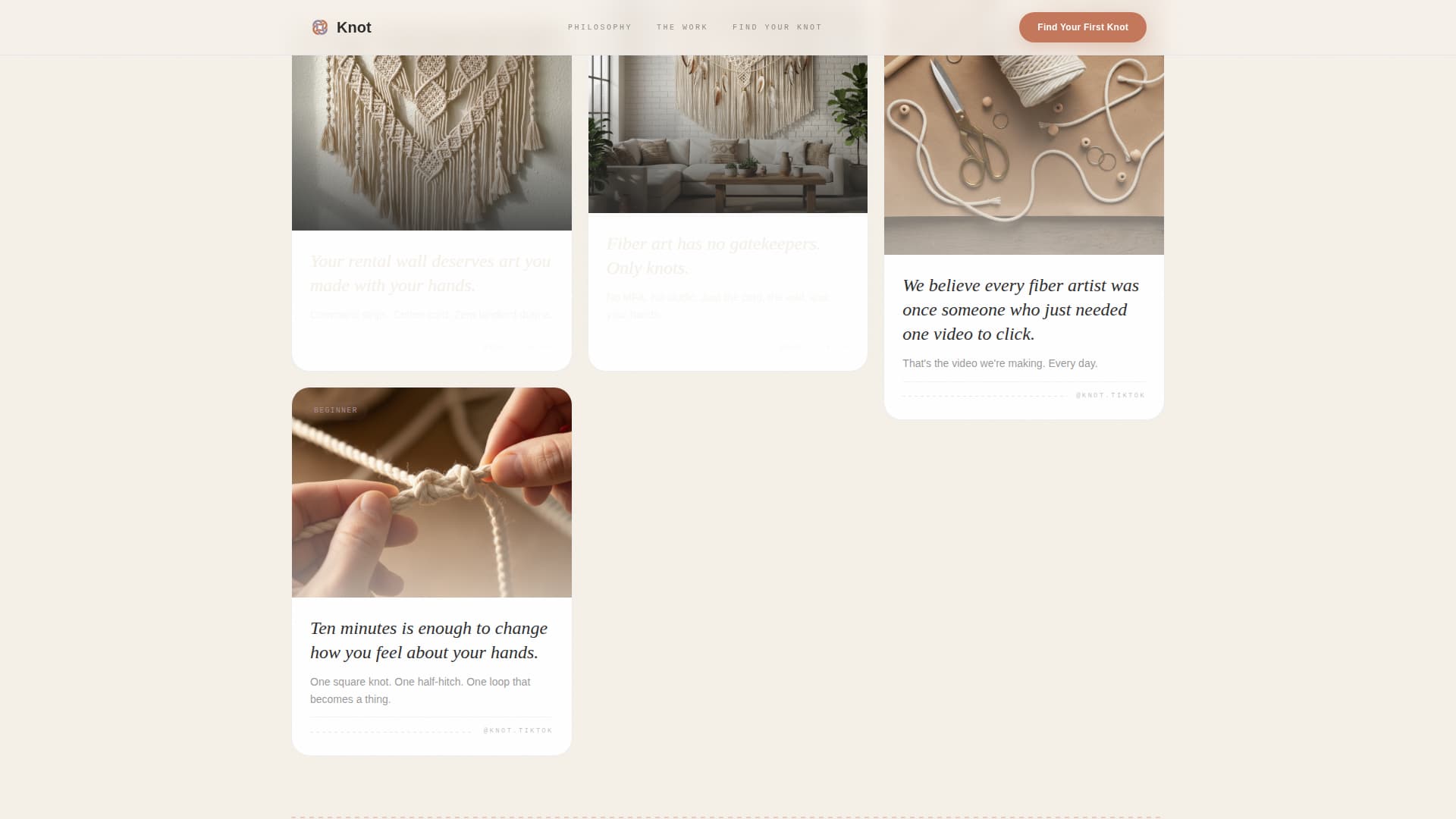 Knot - Artisan Macramé Landing Page Template