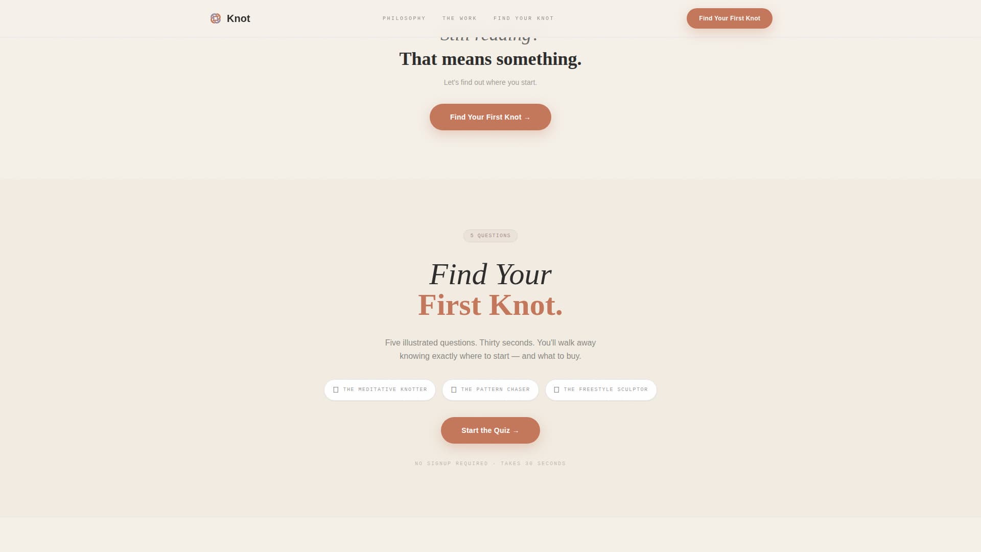 Knot - Artisan Macramé Landing Page Template
