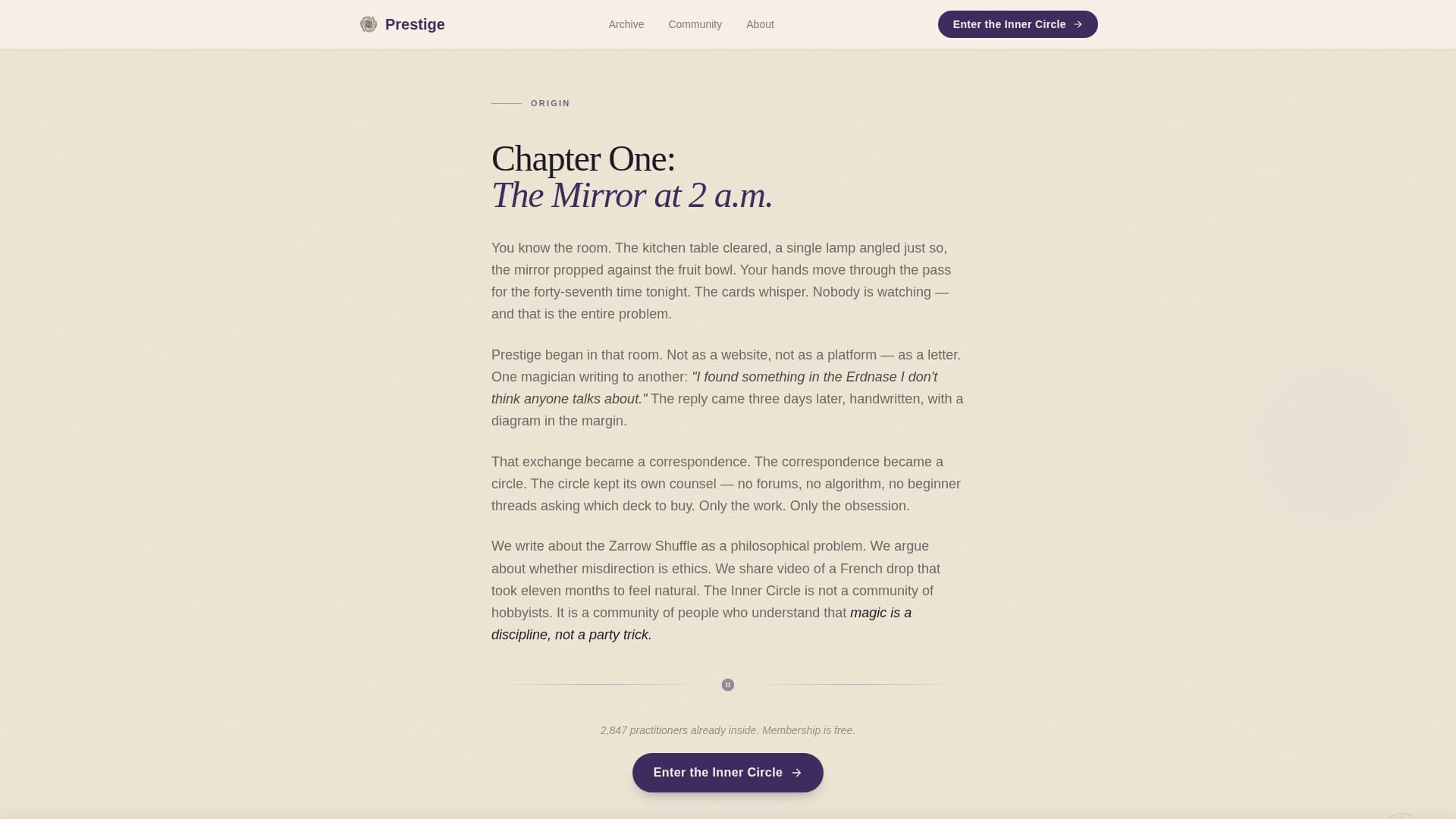 Prestige - Enchanting Magic Landing Page Template