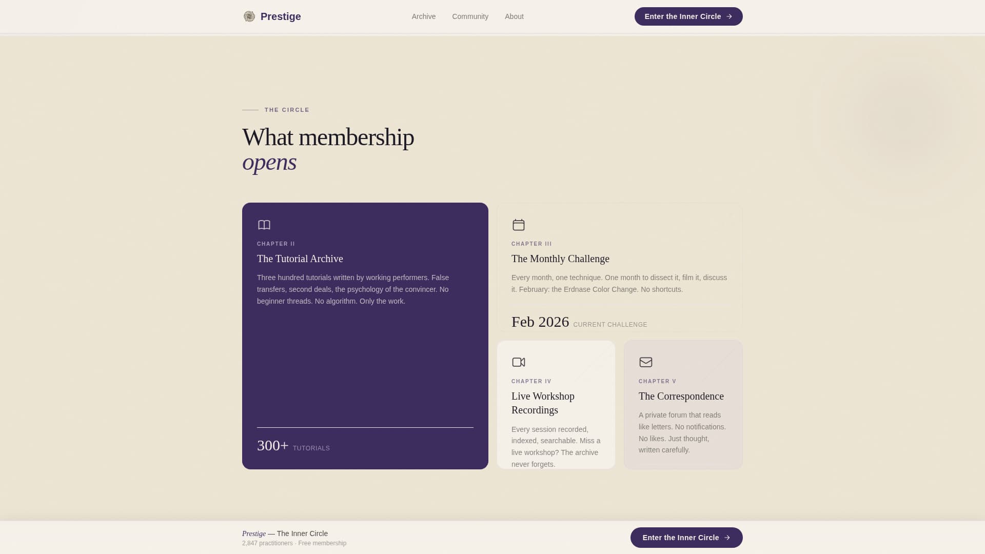 Prestige - Enchanting Magic Landing Page Template