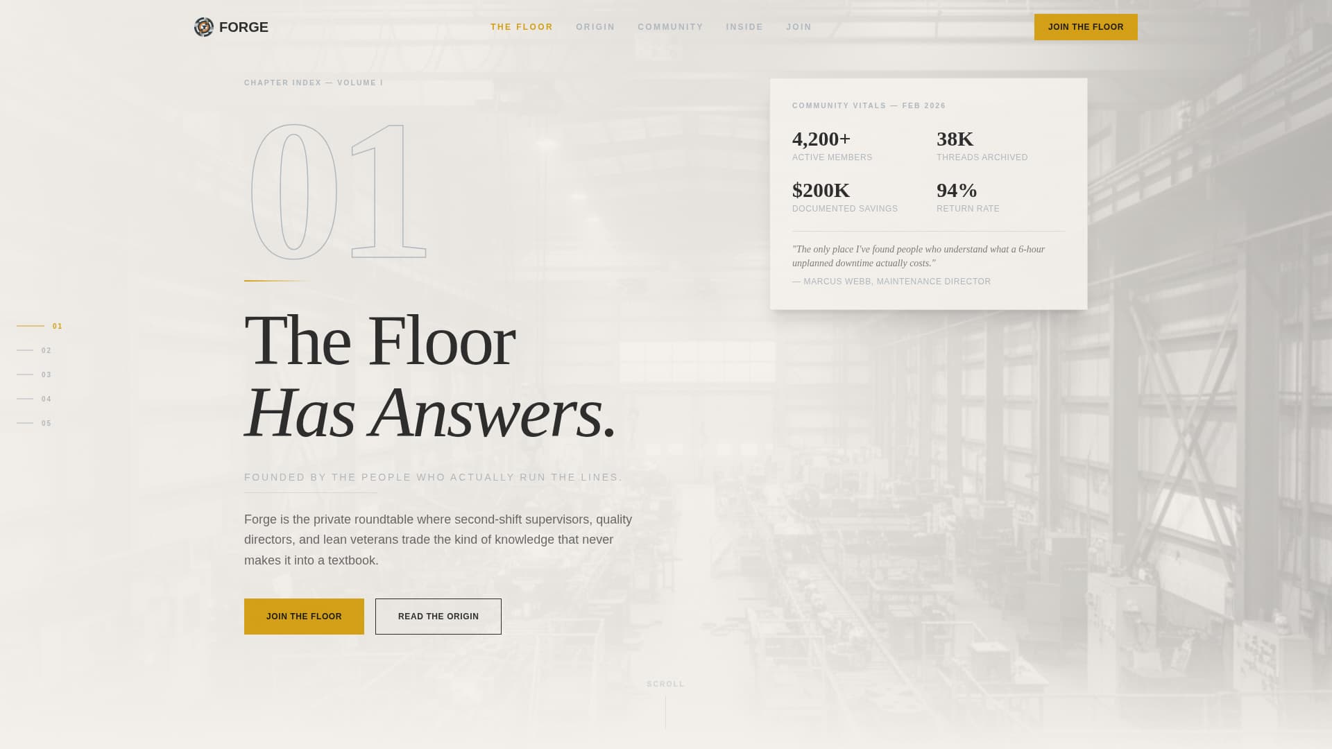 Forge - Authoritative Manufacturing Landing Page Template