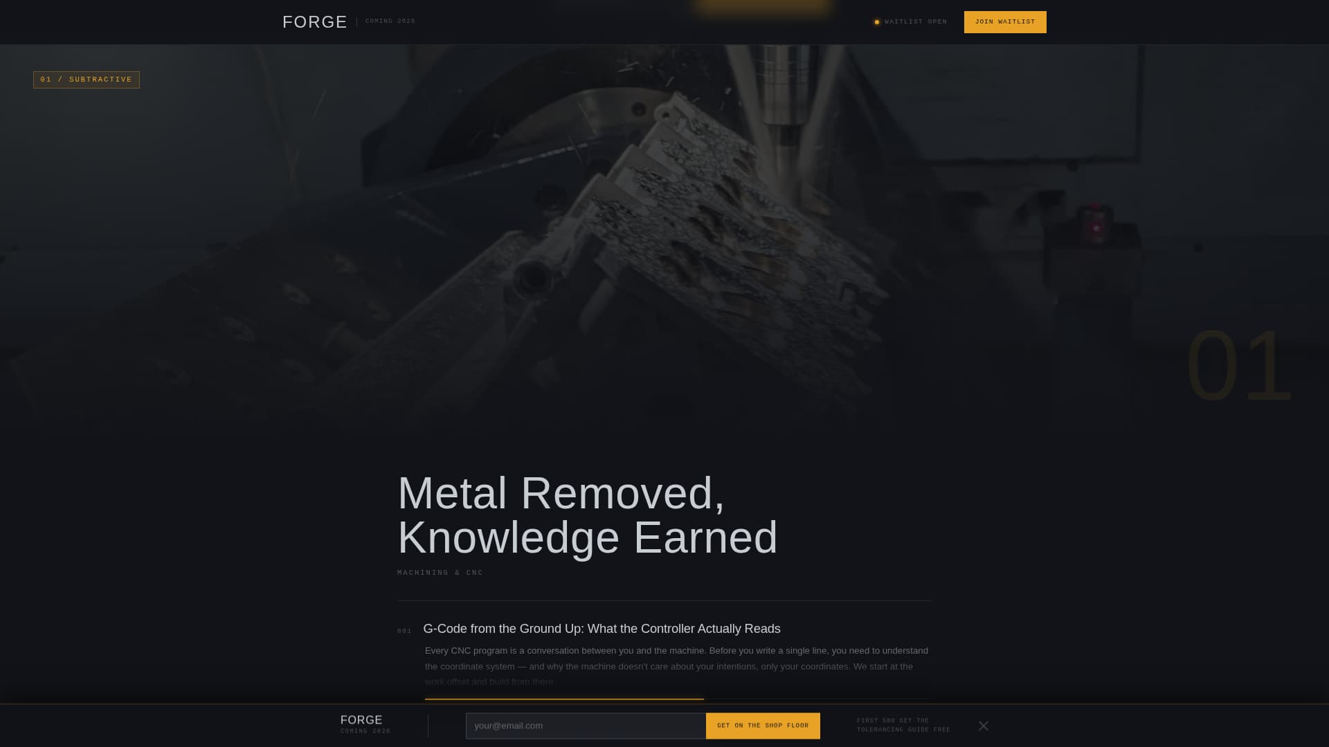 Forge - Cinematic Manufacturing Landing Page Template