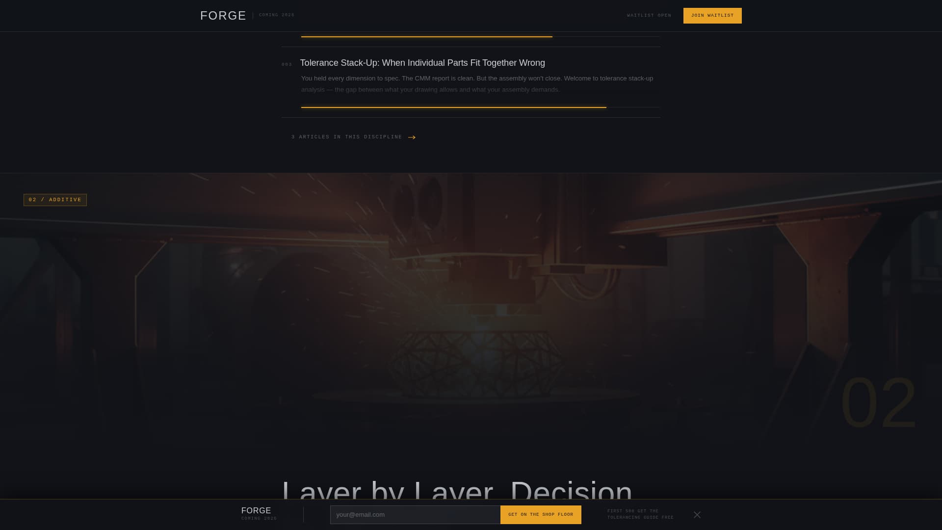 Forge - Cinematic Manufacturing Landing Page Template