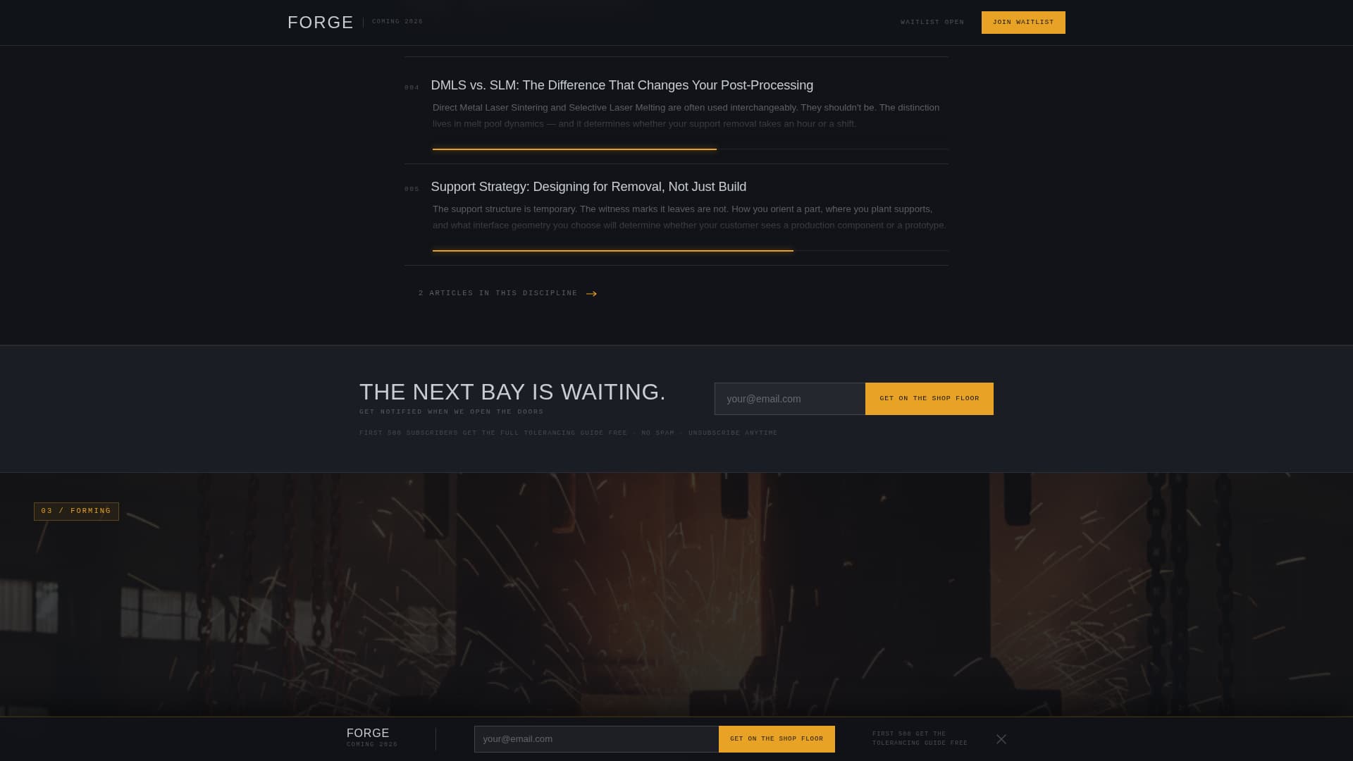 Forge - Cinematic Manufacturing Landing Page Template
