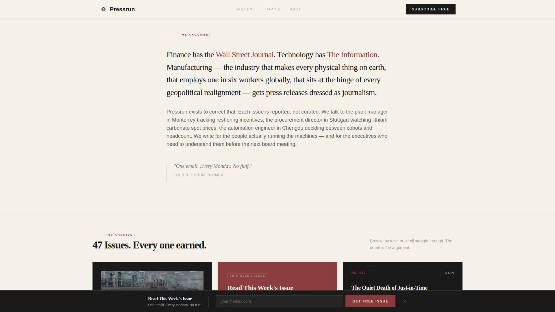 Pressrun - Bold Manufacturing Landing Page Template