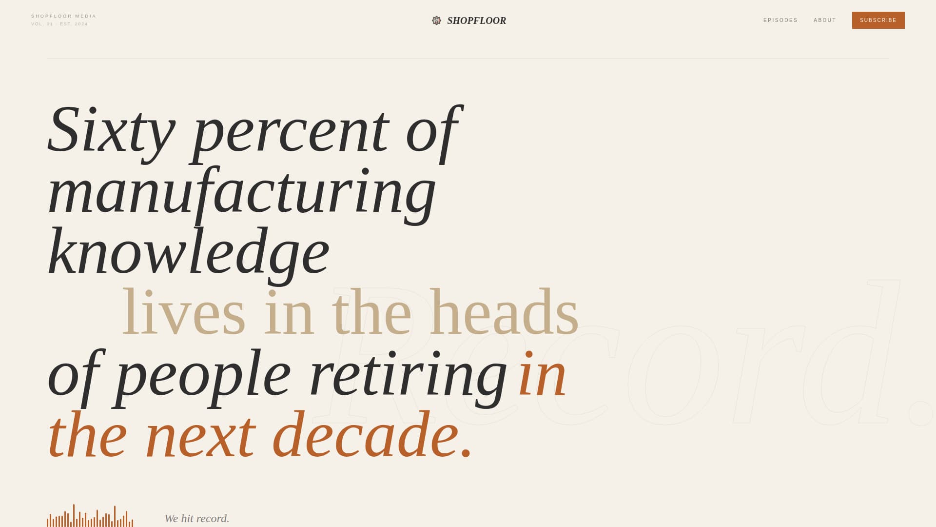 Shopfloor - Authoritative Manufacturing Landing Page Template