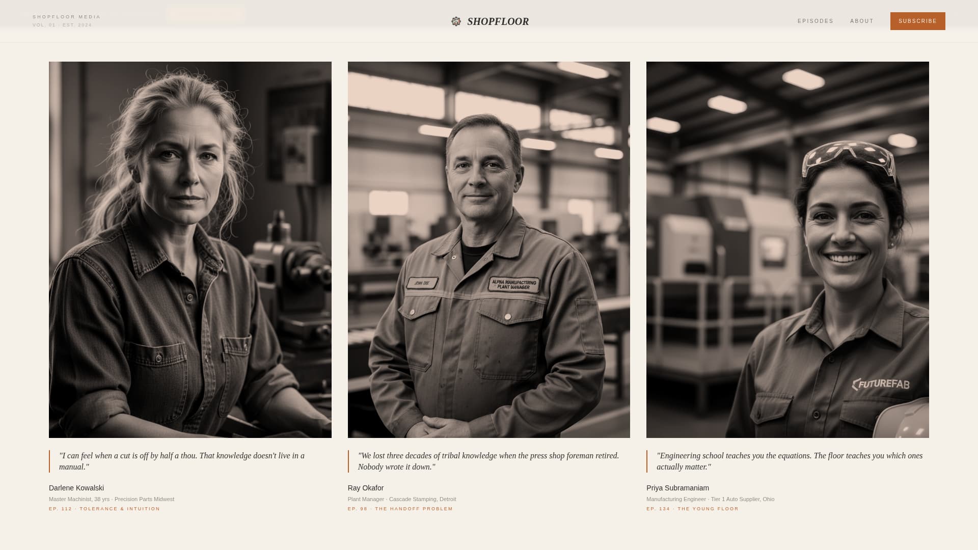 Shopfloor - Authoritative Manufacturing Landing Page Template