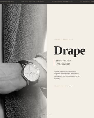 Drape - Editorial Menswear Landing Page Template