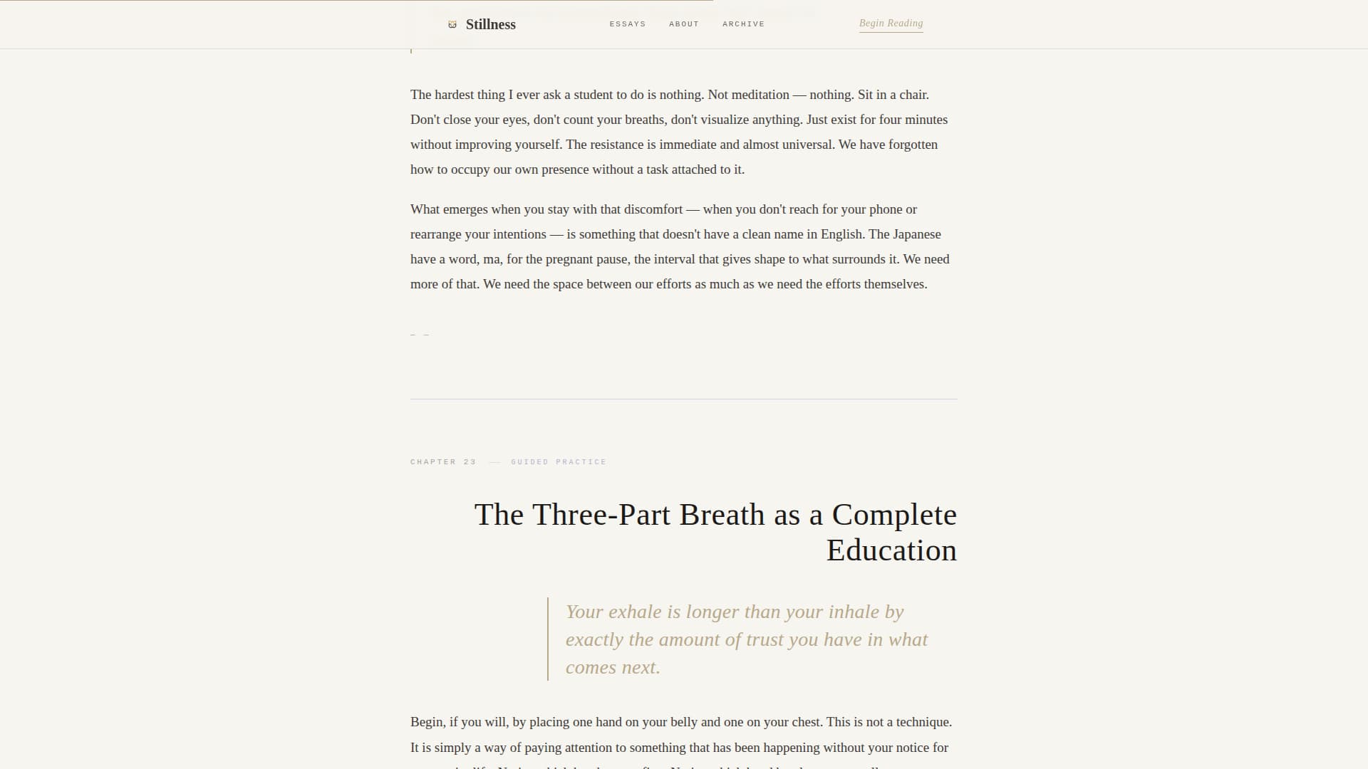 Stillness - Contemplative Mindfulness Landing Page Template