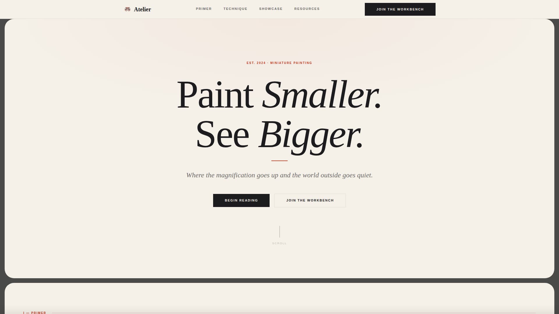 Atelier - Inspiring Miniature Painting Landing Page Template
