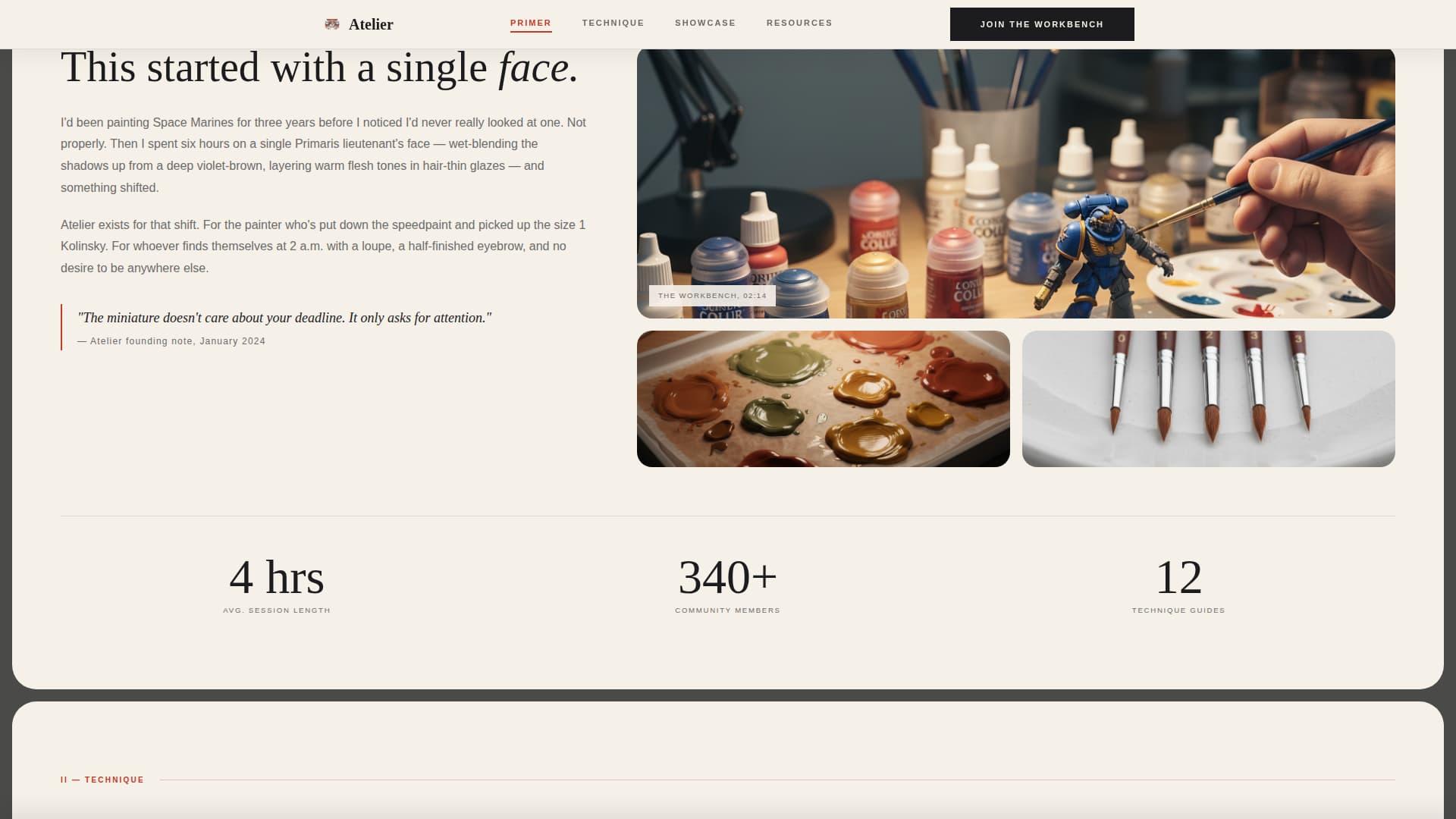 Atelier - Inspiring Miniature Painting Landing Page Template