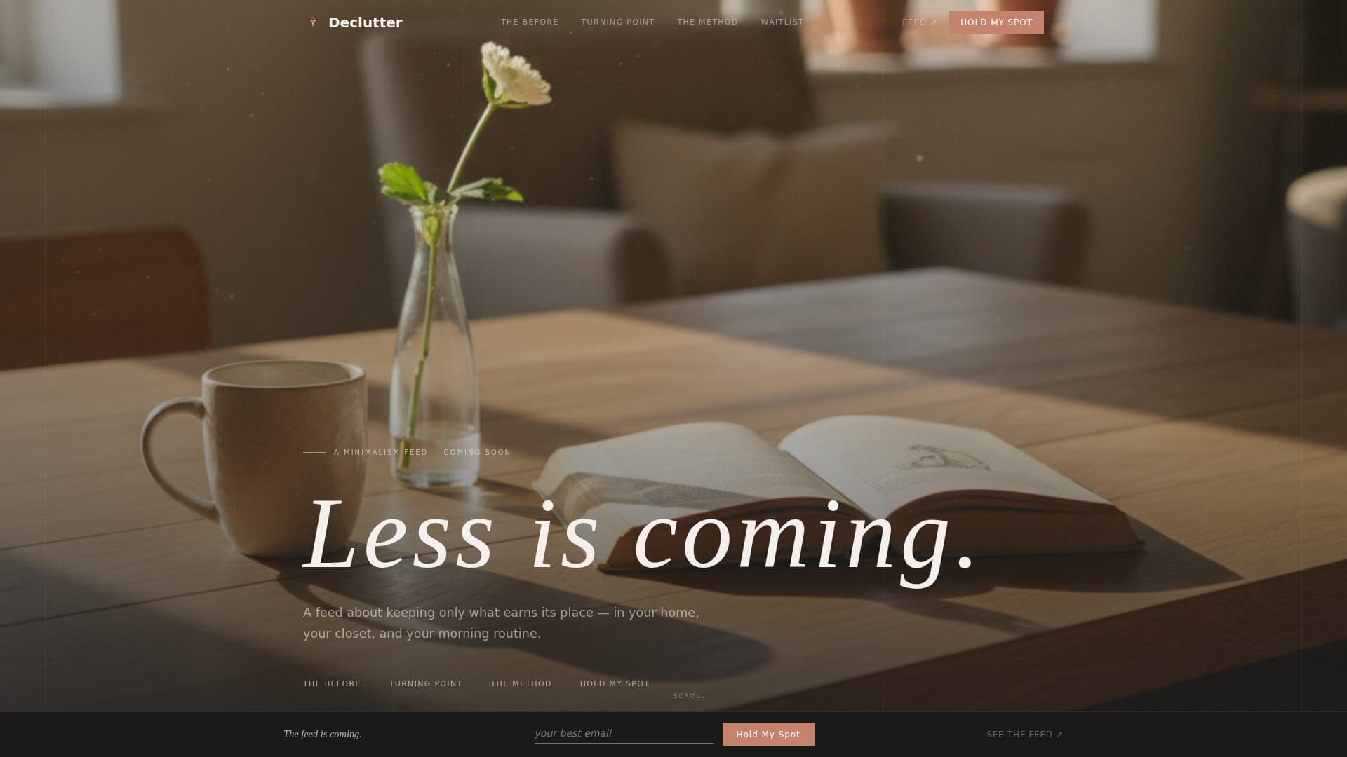 Declutter - Intentional Minimalism Landing Page Template
