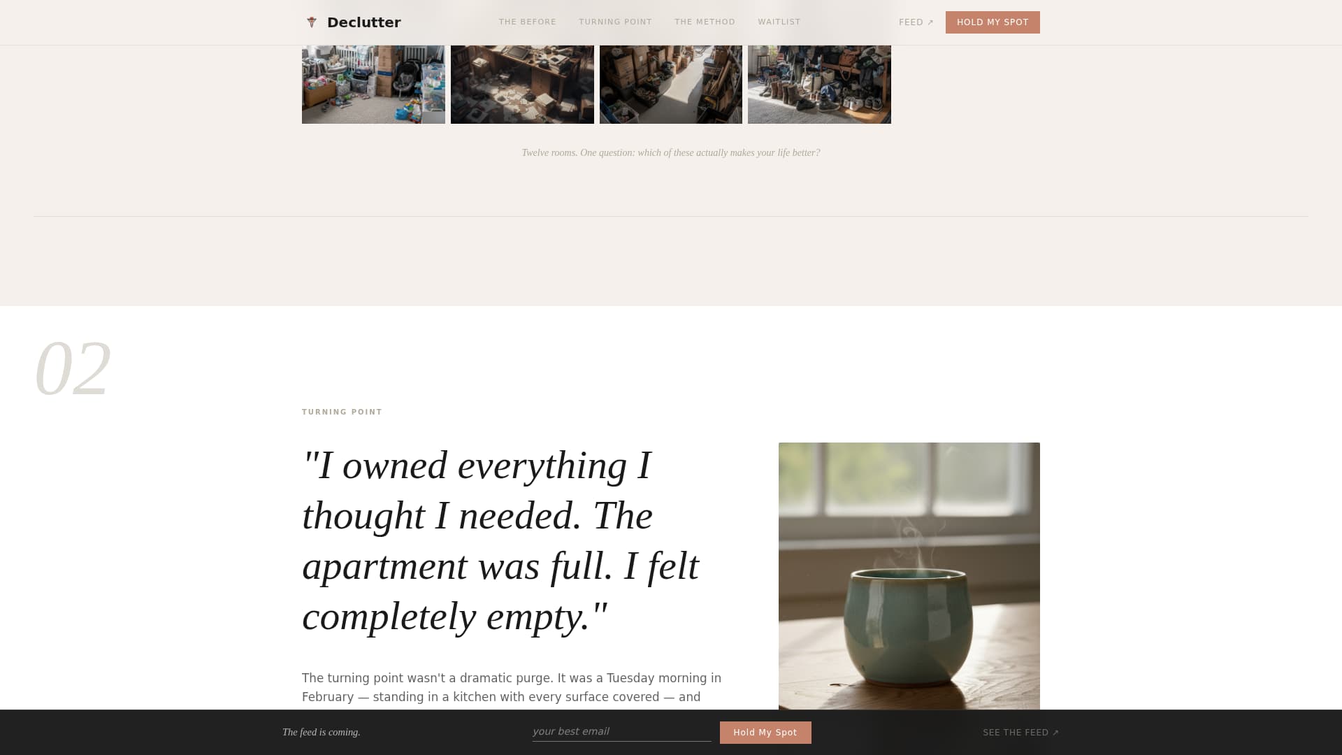 Declutter - Intentional Minimalism Landing Page Template