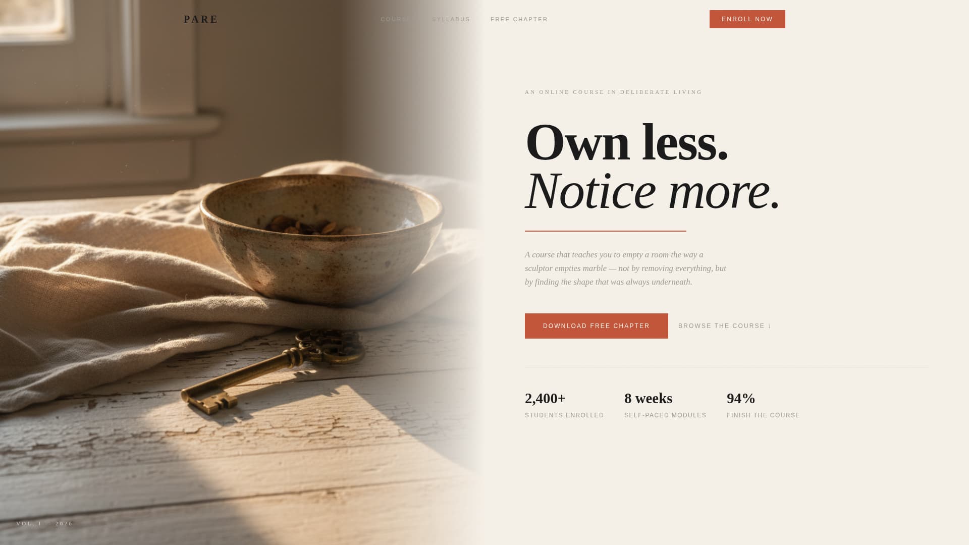 Pare - Elegant Decluttering Landing Page Template