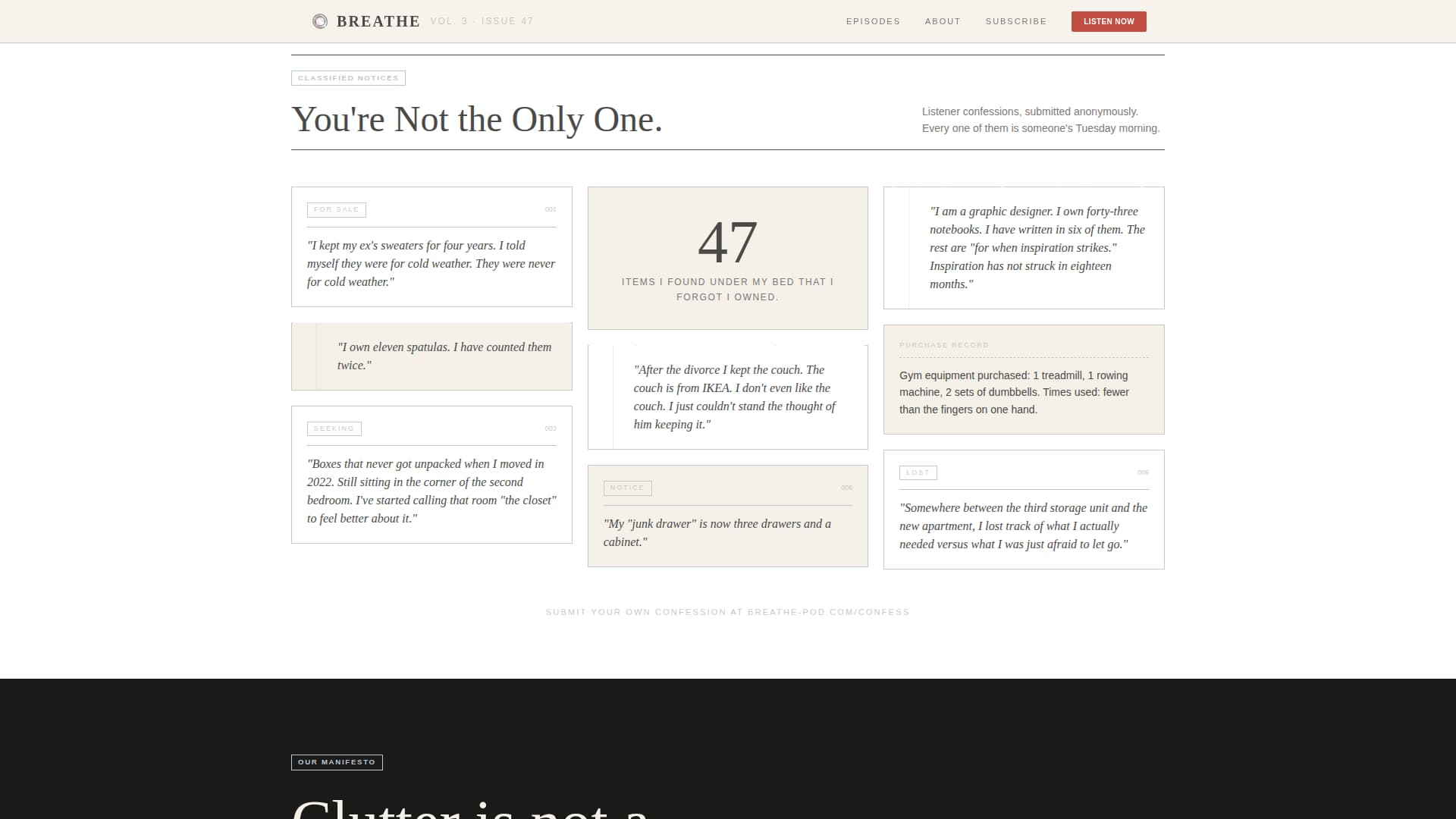 Breathe - Intentional Decluttering Landing Page Template