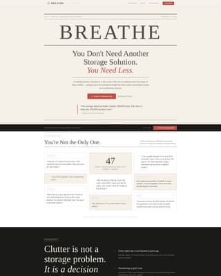 Breathe - Intentional Decluttering Landing Page Template