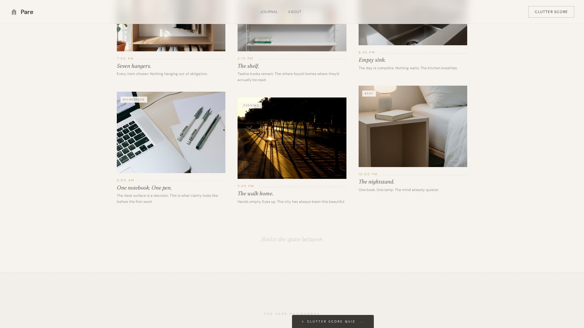 Pare - Serene Minimalist Landing Page Template