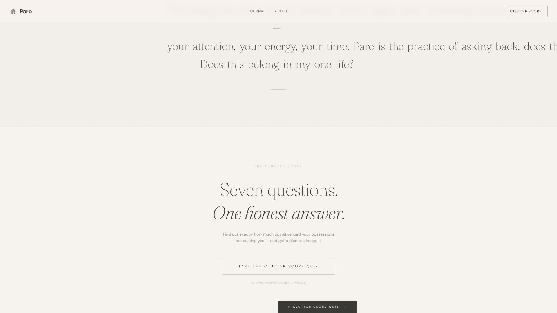 Pare - Serene Minimalist Landing Page Template