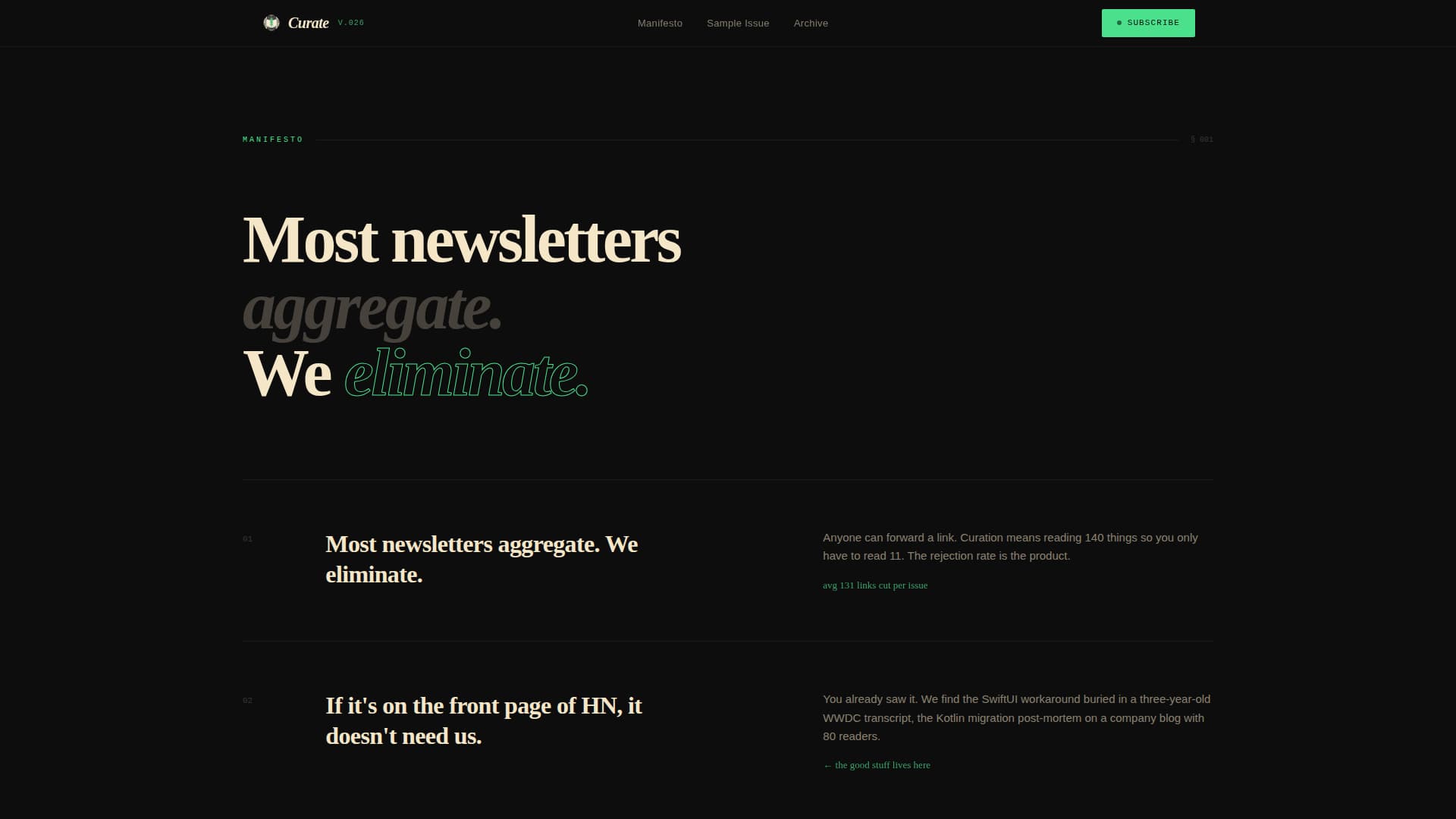 Curate - Cinematic Mobile Development Landing Page Template
