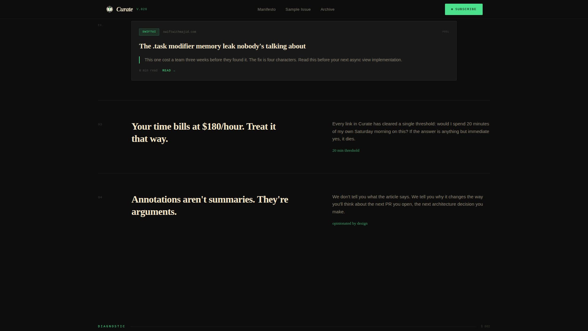 Curate - Cinematic Mobile Development Landing Page Template