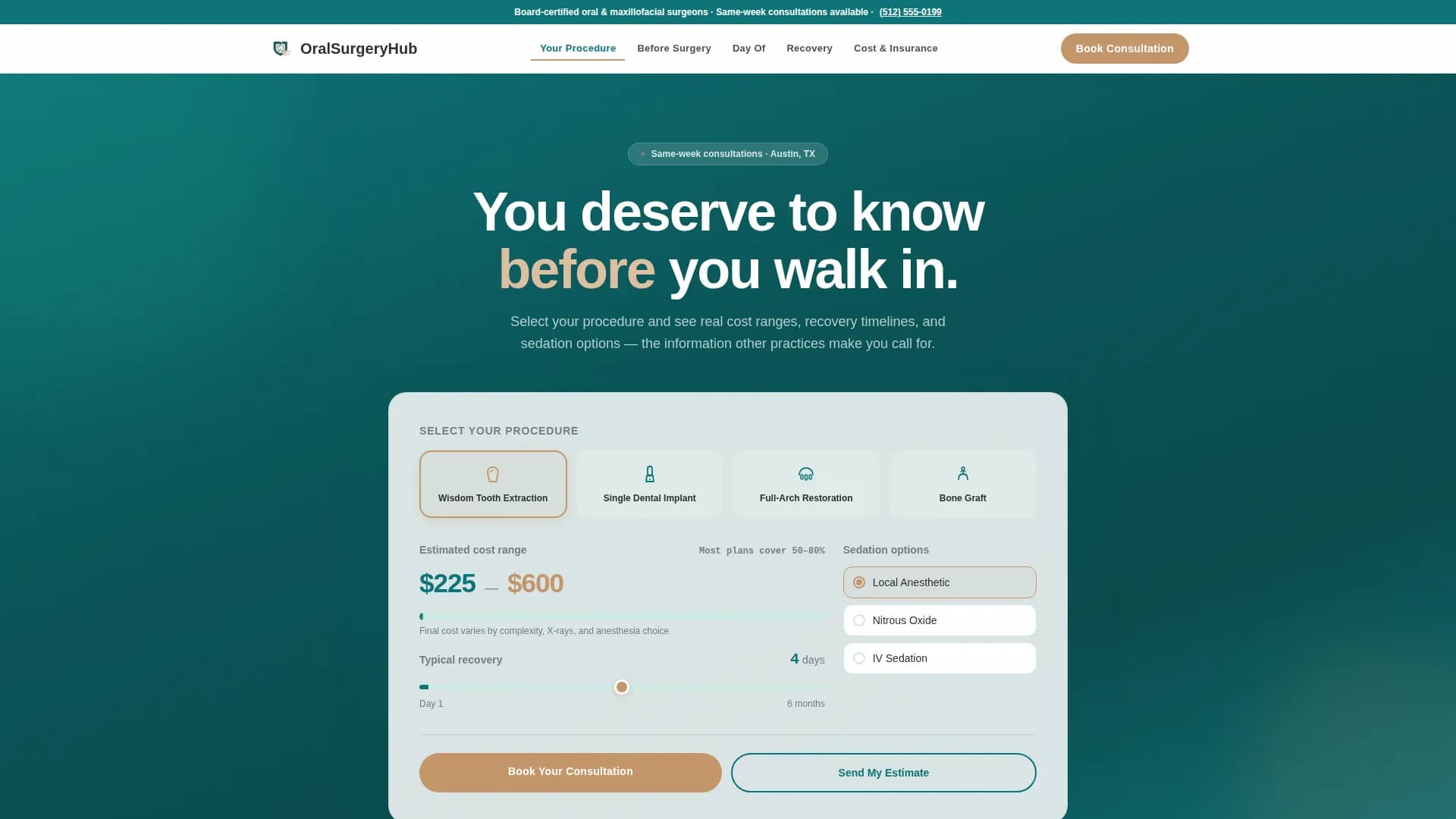 Oral Surgeon Booking Website Template