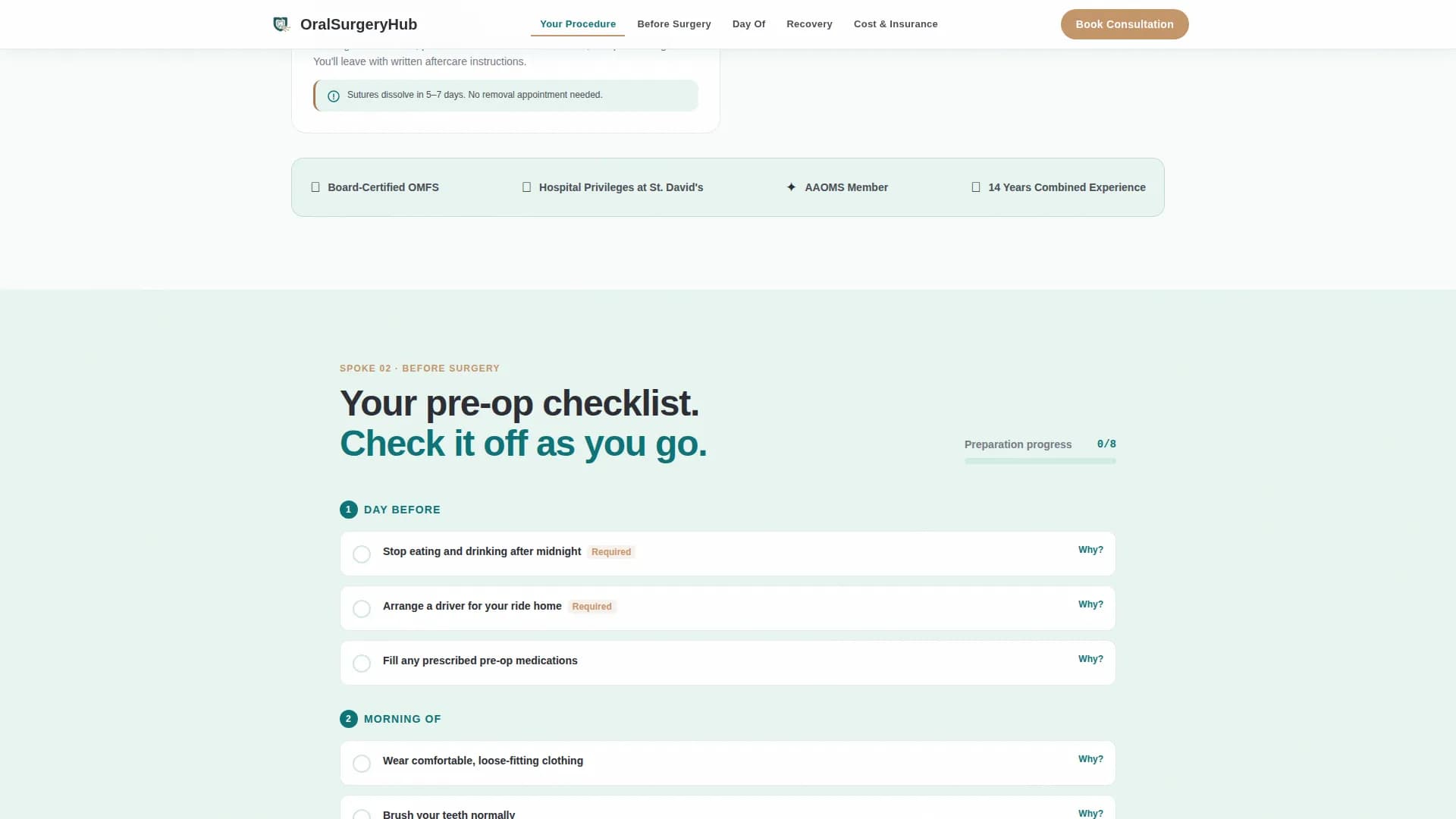 Oral Surgeon Booking Website Template