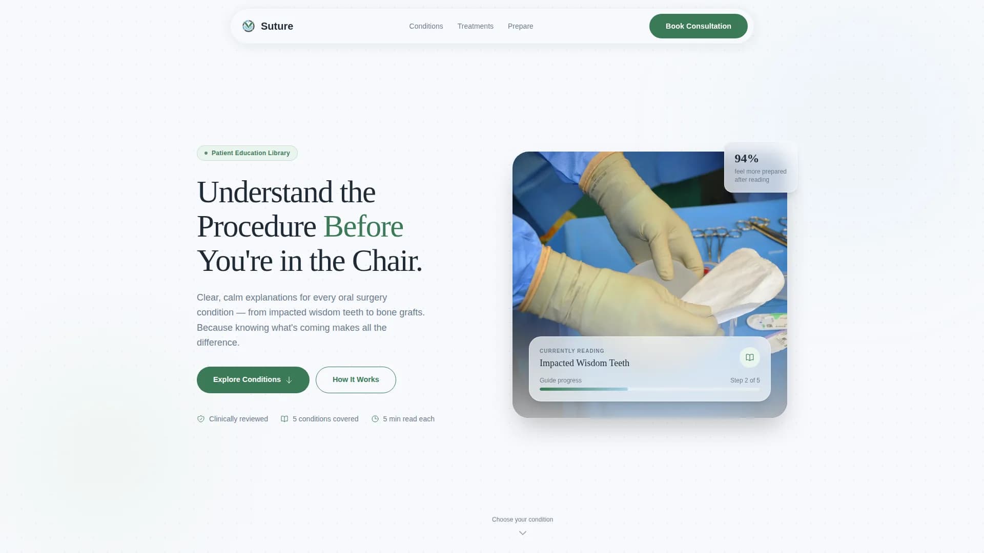 Suture - Reassuring Oral Surgeon Landing Page Template
