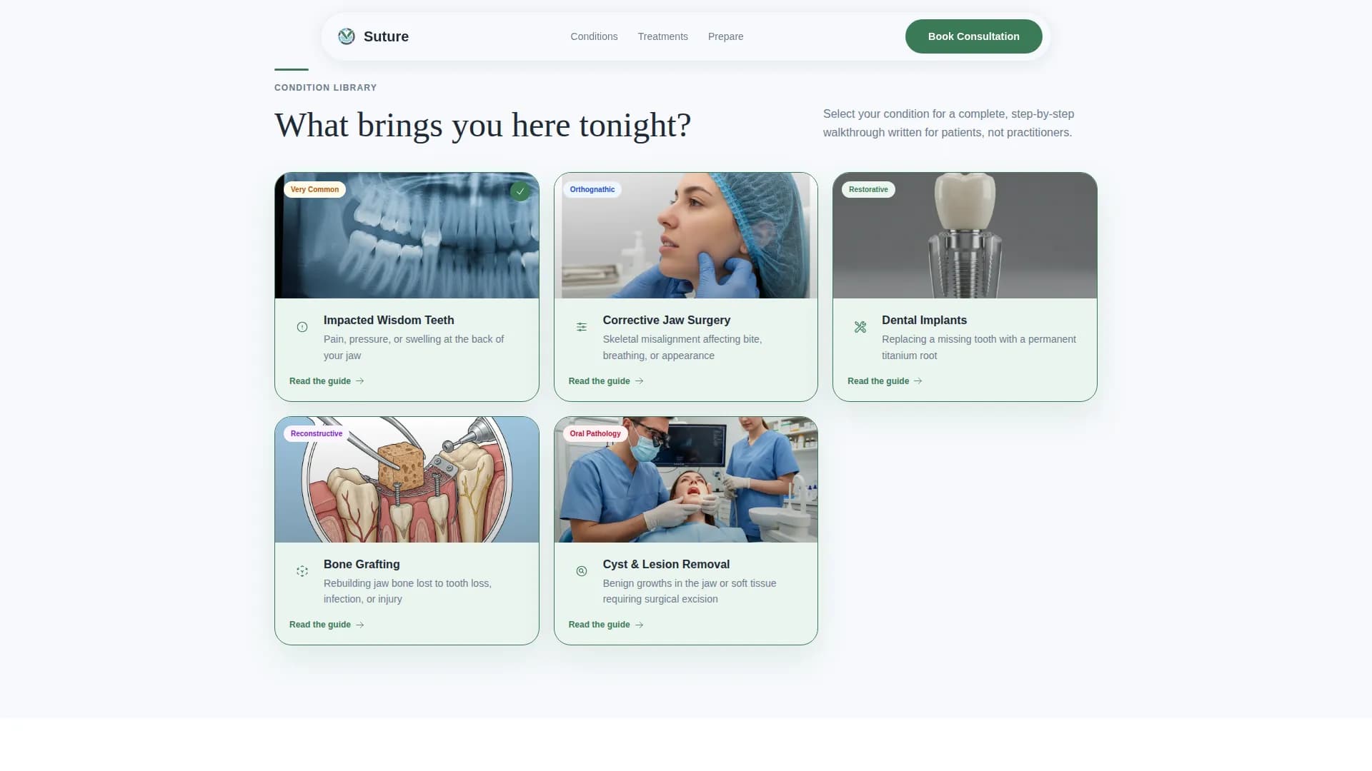 Suture - Reassuring Oral Surgeon Landing Page Template