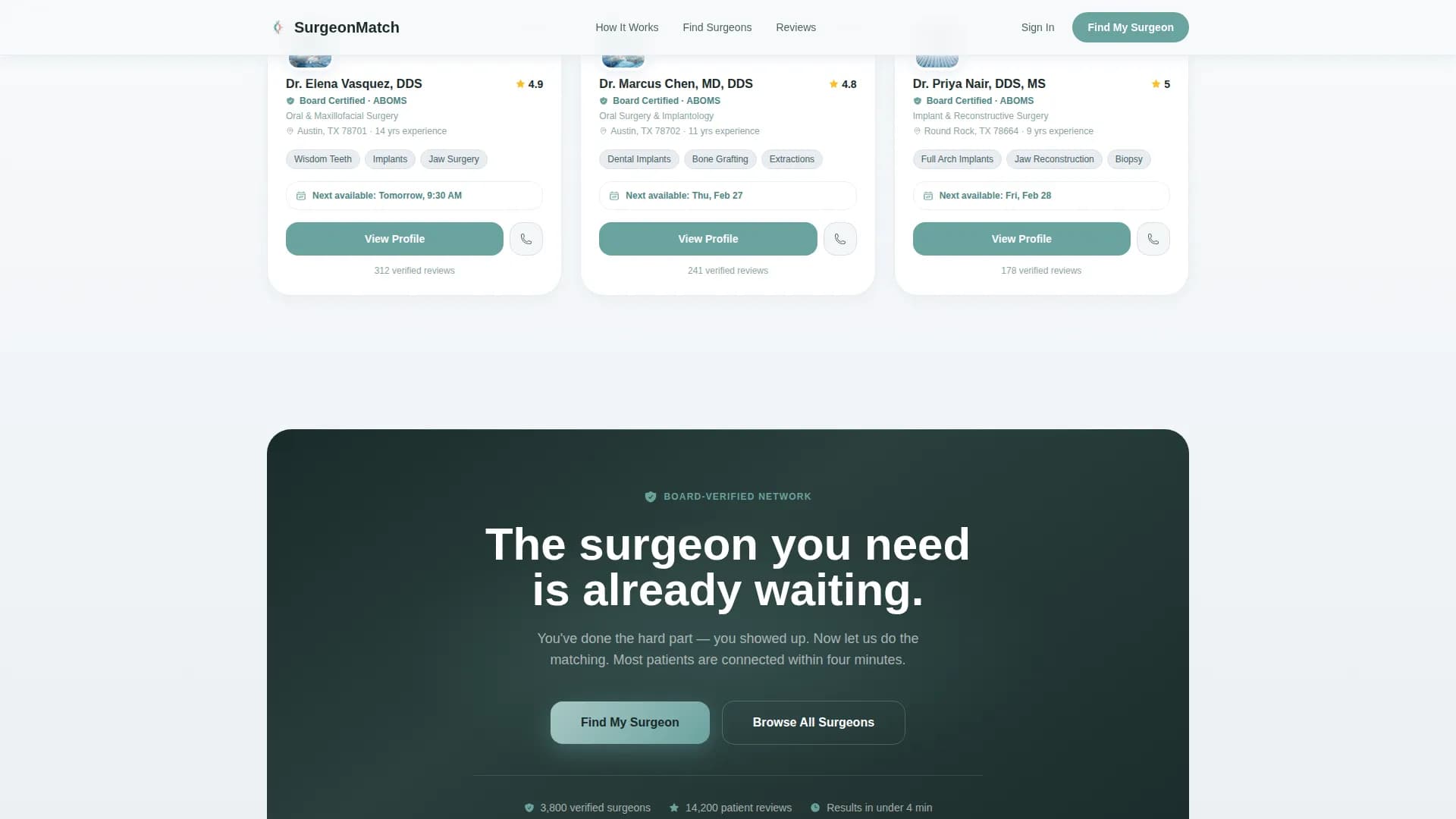 Oral Surgeon Reviews Website Template