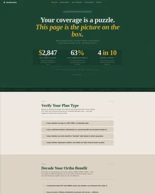 Orthodontist Insurance Verification Website Template