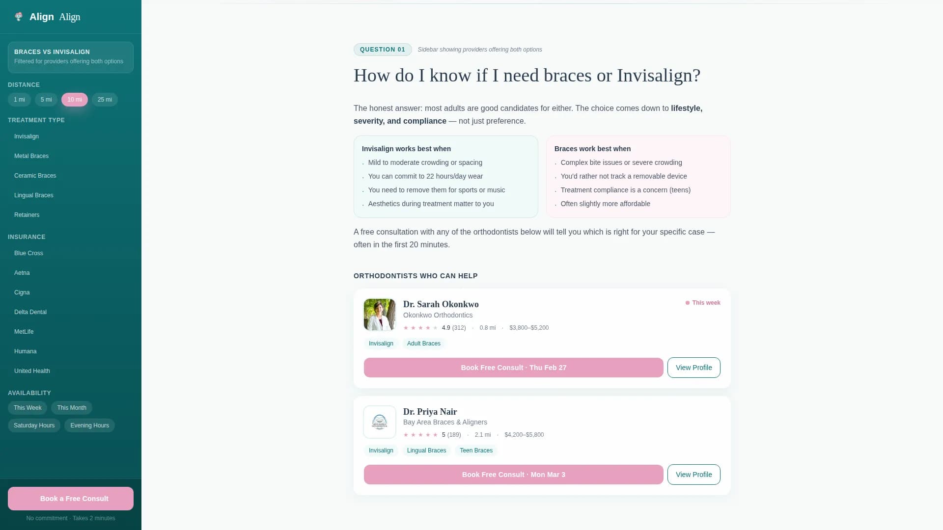 Orthodontist Directory & Provider Search Website Template