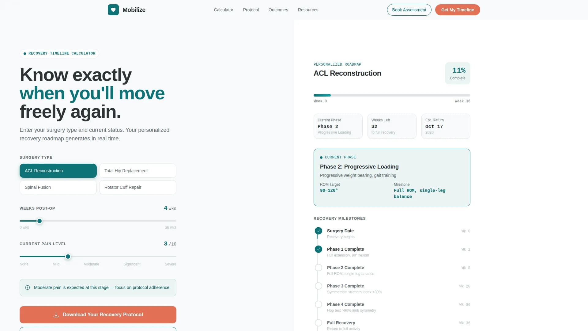 Mobilize - Precision Orthopedic Landing Page Template