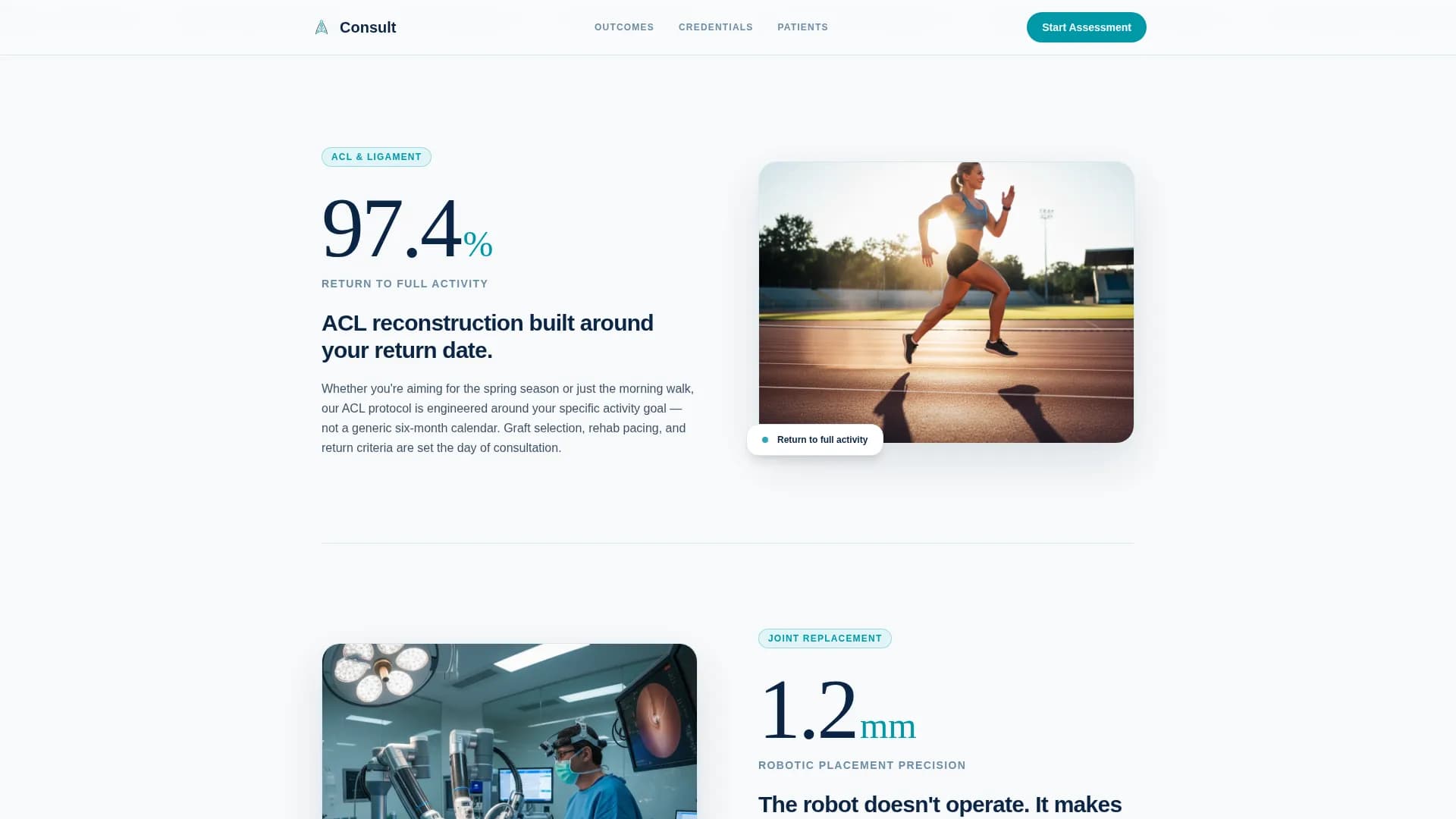 Orthopedic Surgeon Specialist Booking Website Template