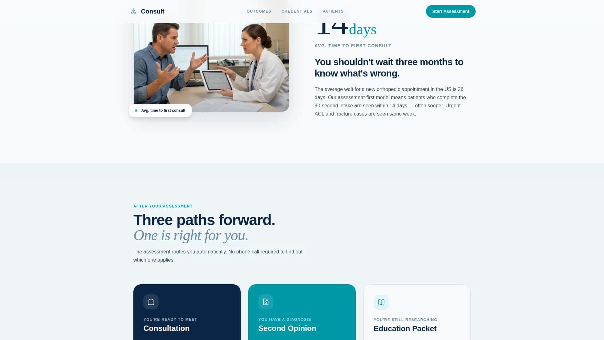 Orthopedic Surgeon Specialist Booking Website Template