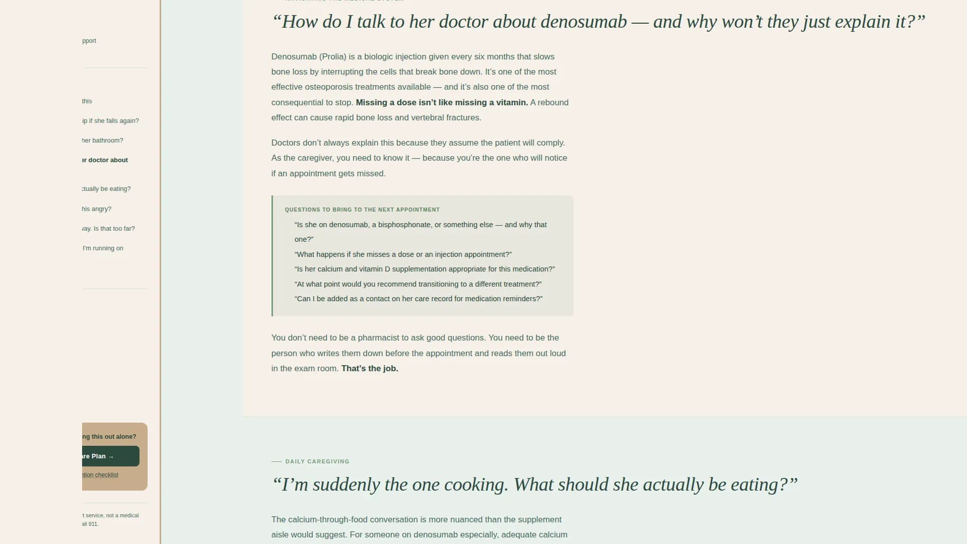 Osteoporosis Care FAQ Website Template