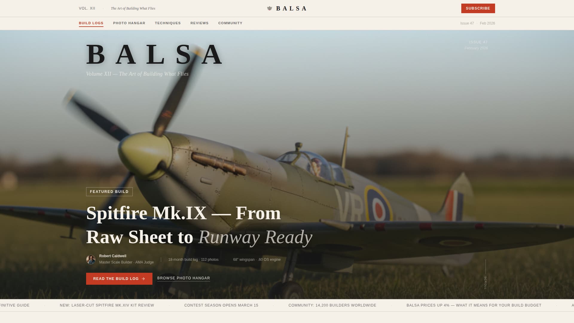 Balsa - Authoritative Hobbyist Landing Page Template