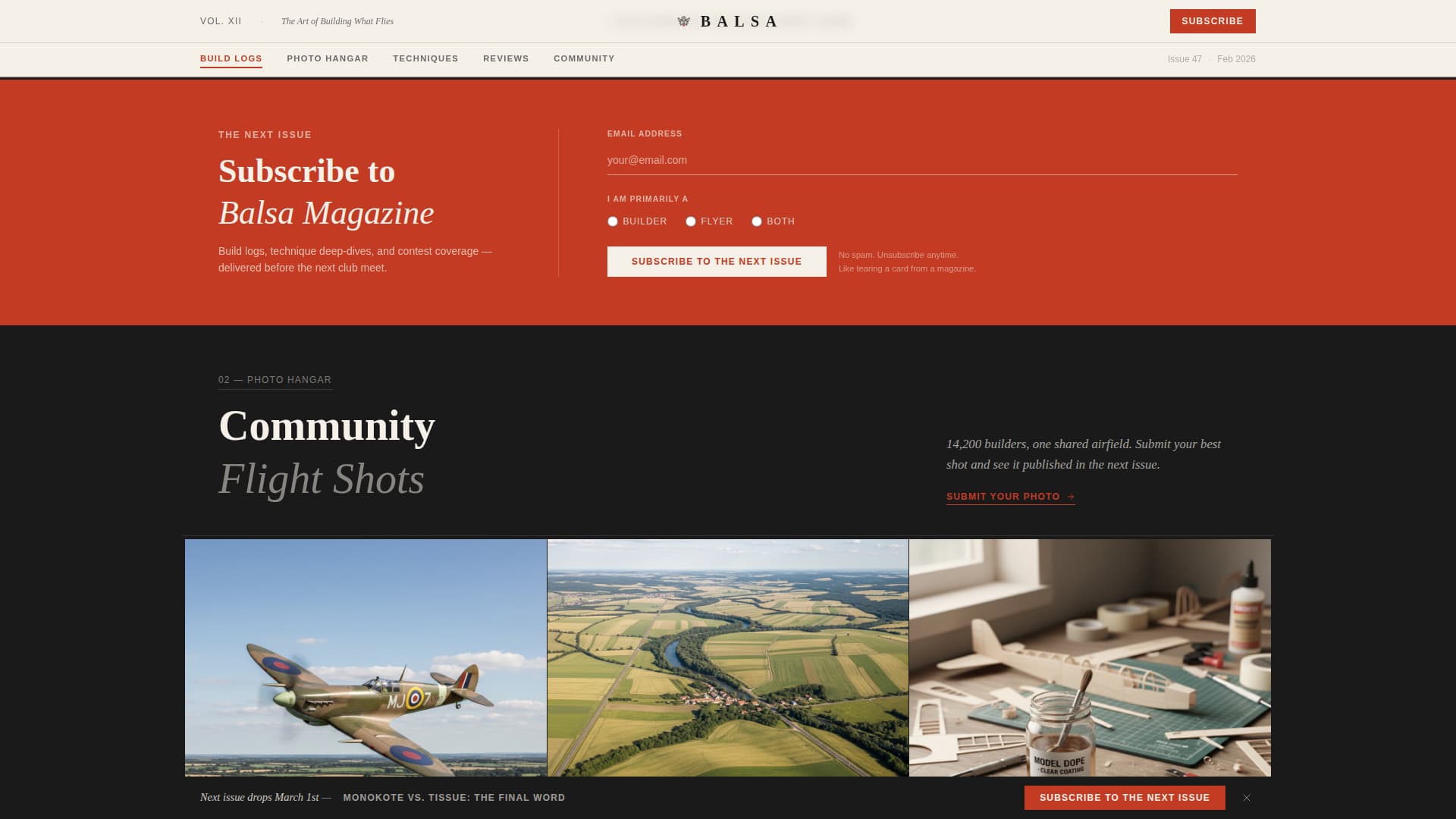 Balsa - Authoritative Hobbyist Landing Page Template