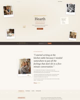 Hearth - Heartfelt Mom Blog Landing Page Template