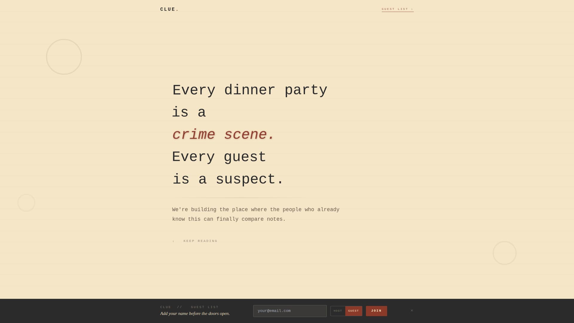 Clue - Captivating Mystery Landing Page Template