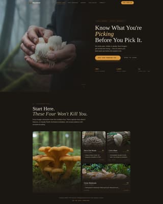 Mycelium - Immersive Foraging Landing Page Template