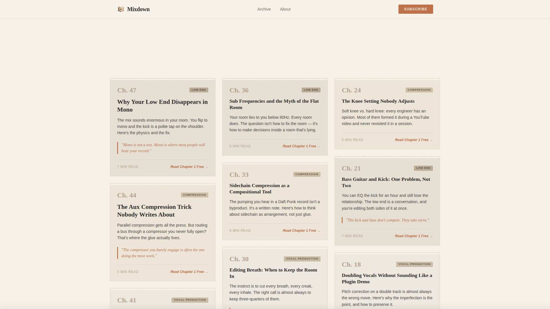 Mixdown - Authoritative Music Production Landing Page Template