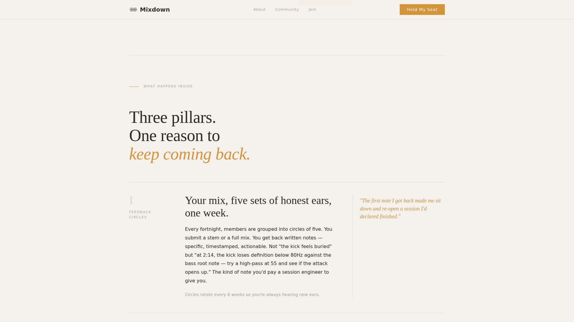 Mixdown - Editorial Music Landing Page Template