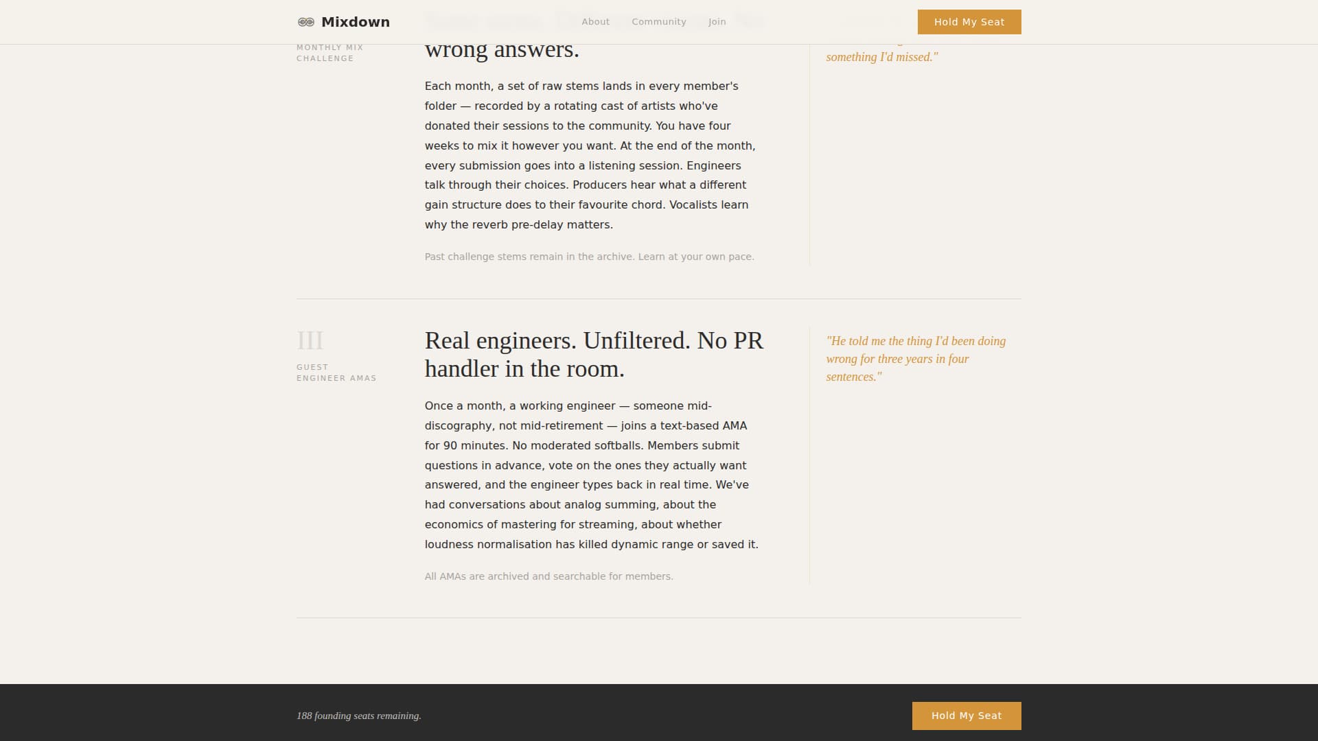 Mixdown - Editorial Music Landing Page Template