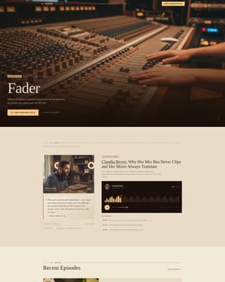 Fader - Immersive Podcast Landing Page Template